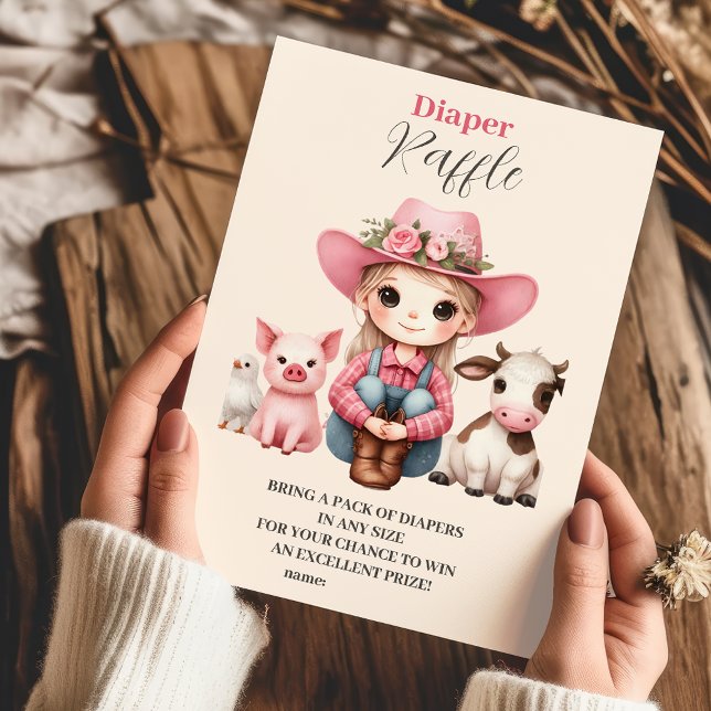 Little cowgirl Vilda western Boho Diapper Raffle Tilläggskort (Skapare uppladdad)
