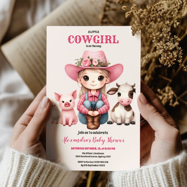 Little cowgirl Vilda western Boho Flicka Shower Inbjudningar (Skapare uppladdad)