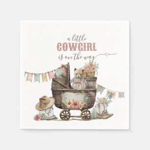 Little cowgirl Vilda western Boho Flicka Shower Pappersservett