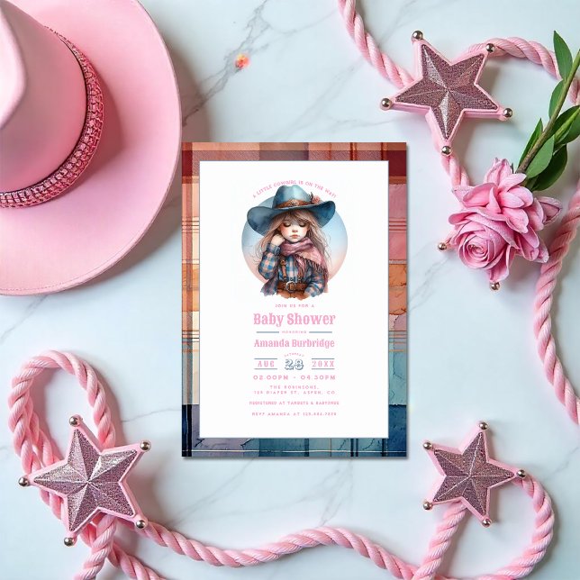 Little Cowgirl Western Baby Shower Inbjudningar (Little Cowgirl Western Baby Shower Invitation)