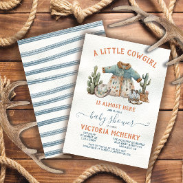 Little Cowgirl Western Dress Baby Shower Inbjudningar