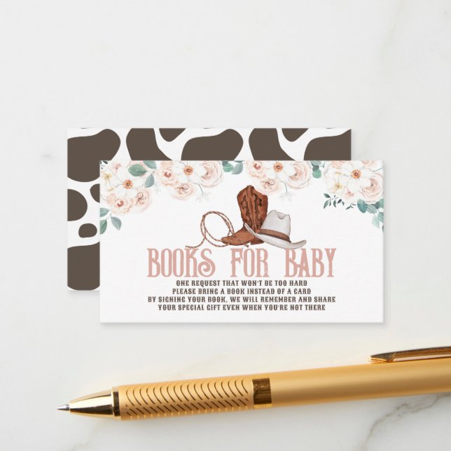 Little Cowgirl Western Floral Books for Baby Tilläggskort (Fram/Back In Situ)