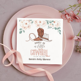 Little Cowgirl Western Floral Girl Baby Shower Pappersservett