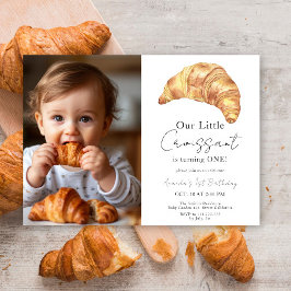 Little Croissant 1st Birthday Inbjudningar