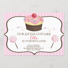 Little Cupkaka First Birthday Candy land Inbjudningar
