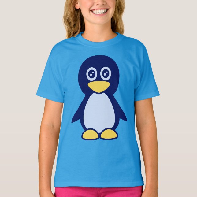 Little Cute Blue Penguin T-shirt (Framsida)