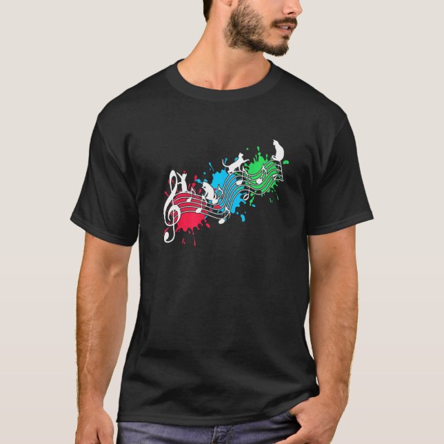 Little Cute Living Musical Cats and Kittens Romp O T Shirt (Framsida)