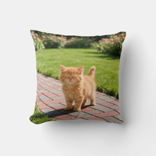 Little cute  orange cat  kudde (Framsida)