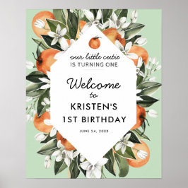 Little Cutie 1:a födelsedagen Party Välkommen Post Poster