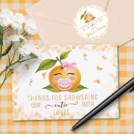 Little Cutie Babies Shower Thank You Card Tack Kort