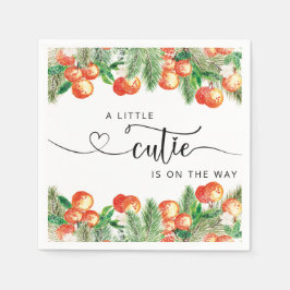 Little Cutie Baby duschnapkins evergreen träd Pappersservett