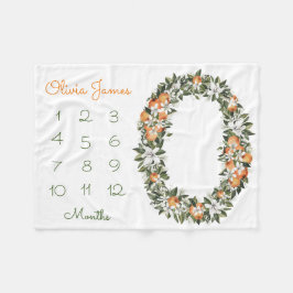 Little Cutie Baby Milestone Månatligt babyblanket Fleecefilt