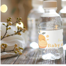 Little cutie baby orange Babydusch Vattenflaskor Etikett