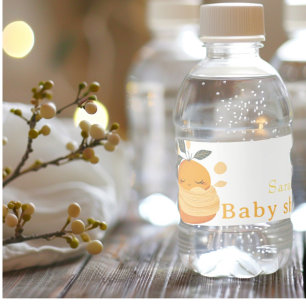 Little cutie baby orange Babydusch Vattenflaskor Etikett