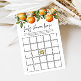 Little Cutie Baby Shower Bingo Citrus Orange