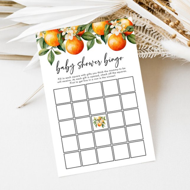 Little Cutie Baby Shower Bingo Citrus Orange (Skapare uppladdad)