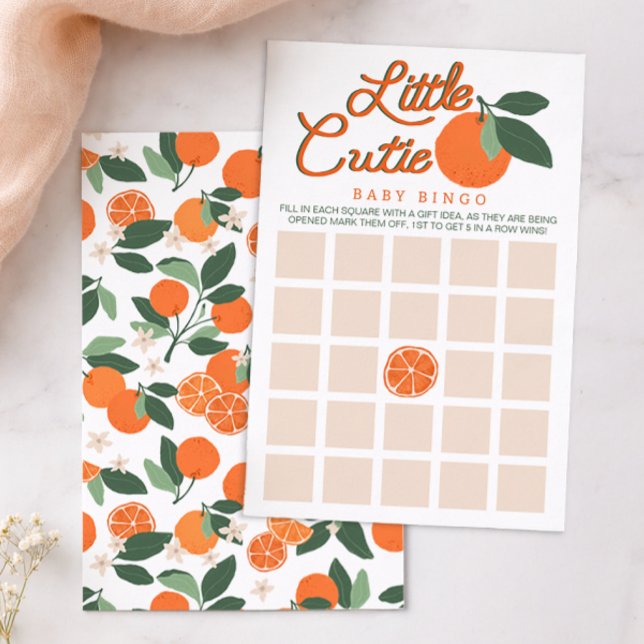 Little Cutie Baby Shower Bingo Game - Clementine C (Little Cutie Baby Shower Game Activity Card)