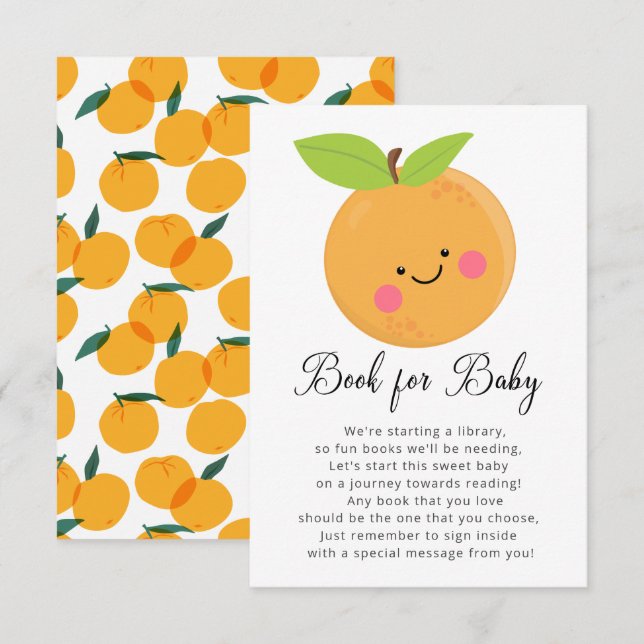 Little Cutie Baby Shower Bok för Baby Card Tilläggskort (Fram/baksida)