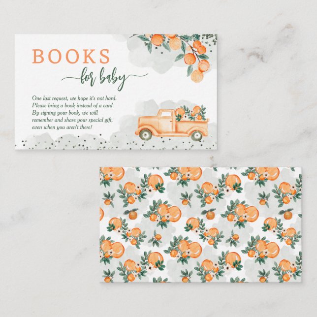 Little Cutie Baby Shower Bokar för Baby Tilläggskort (Fram/baksida)