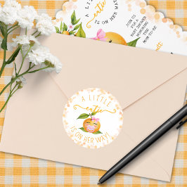 Little Cutie Baby Shower Classic Round Sticker Runt Klistermärke