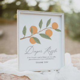 Little Cutie Baby Shower Diaper Raffle Sign Poster