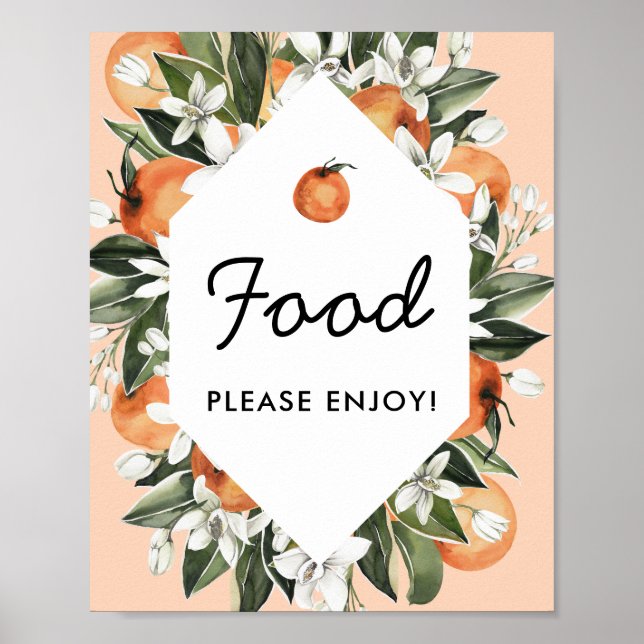 Little Cutie Baby Shower Food Buffet Sign Poster (Framsidan)
