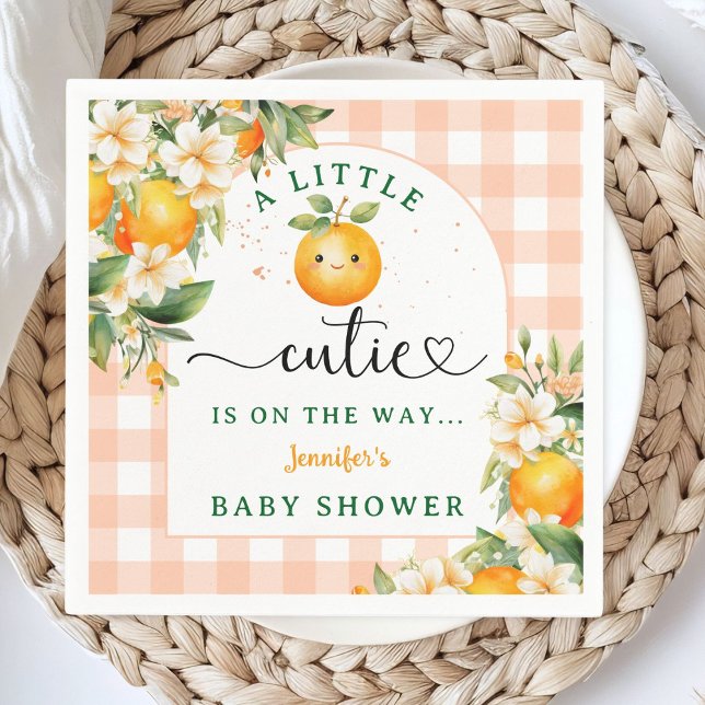 Little Cutie Baby Shower Gender Neutral Papper Pappersservett (Skapare uppladdad)