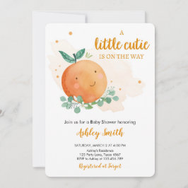 Little Cutie Baby Shower Greenery Gender Neutral I Inbjudningar
