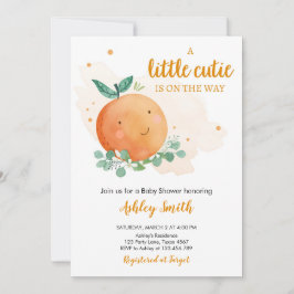 Little Cutie Baby Shower Greenery Gender Neutral I Inbjudningar
