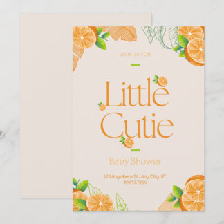 Little Cutie Baby Shower Greenery Gender Neutral Inbjudningar