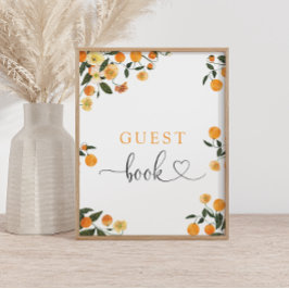 Little Cutie Baby Shower Guest Bok Poster