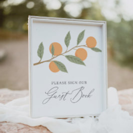 Little Cutie Baby Shower Guest Bok-tecken Poster