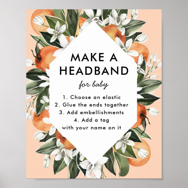 Little Cutie Baby Shower Headband Station Poster (Framsidan)