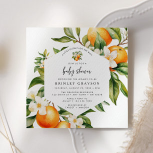 Little Cutie Baby Shower-inbjudan Citrus Orange Inbjudningar