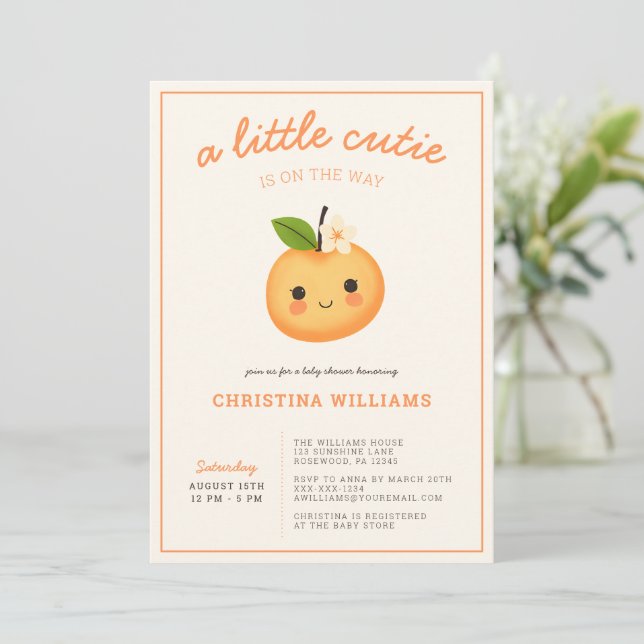 Little Cutie Baby Shower Inbjudningar (Stående Fram)