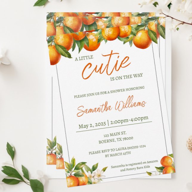 Little Cutie Baby Shower Inbjudningar (Little Cutie Baby Shower Invitation)