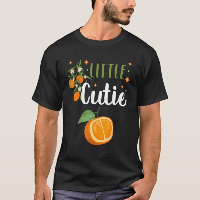 Little Cutie Baby Shower Orange 1:a födelsedagen T Shirt (Framsida)