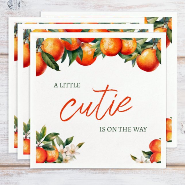Little Cutie Baby Shower Pappersservett (Little Cutie Baby Shower Napkins)