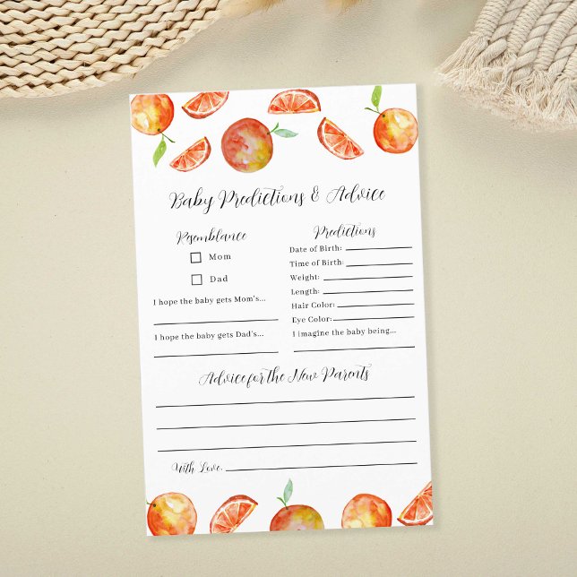 Little Cutie Baby Shower Predications & Advice Gam (Skapare uppladdad)