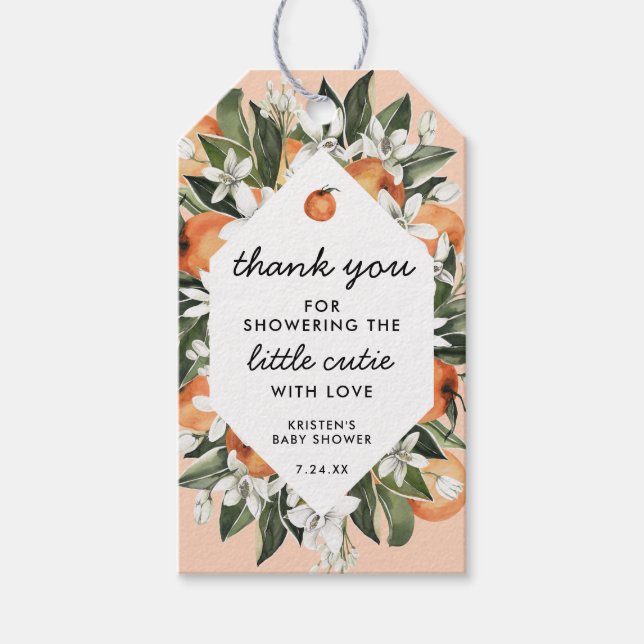 Little Cutie Baby Shower Tack Presentetikett (Framsidan)