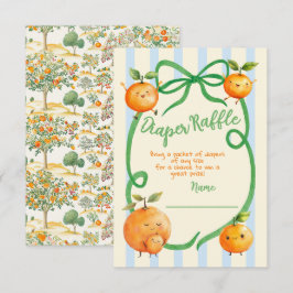 Little Cutie Baby Shower Toile Diaper Raffle Inbjudningar