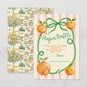 Little Cutie Baby Shower Toile Diaper Raffle Inbjudningar