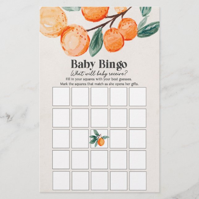 Little cutie babydusch baby bingo-spel (Framsida)