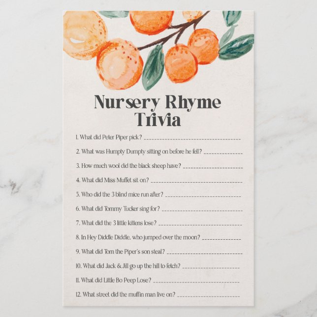 Little cutie babydusch-daghemmet rhyme trivi-vilt (Framsida)