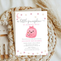 Little Cutie Bow Rosa Pumpkin Girl Baby Shower