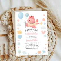 Little Cutie Bow Rosa Pumpkin Girl Baby Shower