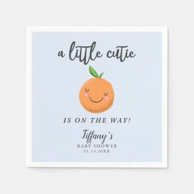 Little Cutie Boy Baby Shower Clementine Pappersservett (Framsidan)