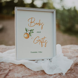 Little Cutie Citrus Baby Shower Bokar och Gifts Poster