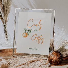 Little Cutie Citrus Baby Shower Cards and Gifts Poster