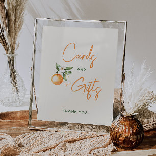 Little Cutie Citrus Baby Shower Cards and Gifts Poster
